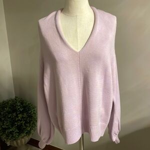 ASTR The Label Lilac Twist back neckline open back sweater, V neck size Med